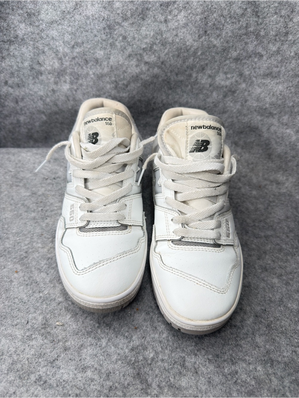 New Balance 550 White Rain Cloud Vintage Style Sneakers